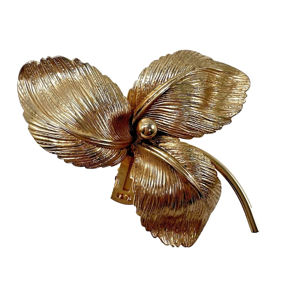 Hobe Gold Tone‎ Flower Hair Clip French Barrette MCM Vintage RARE Please Read